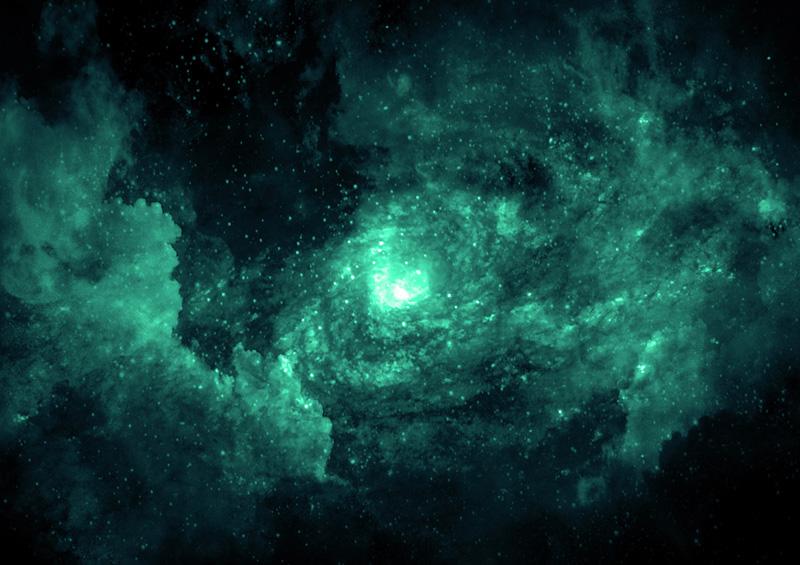 Фотообои Зеленая туманность Код:10396